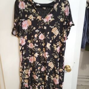 No Boundaries Black Floral Midi Dress